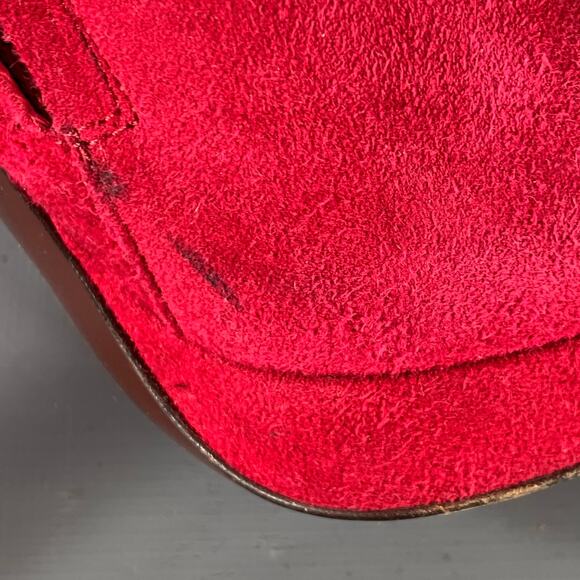 ALEXANDER MCQUEEN Size 8 Red Suede Platform Ankle Boots - Picture 13 of 13